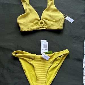 L*Space Sunny Yellow Ribbed Bikini